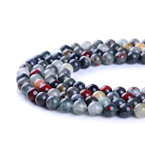 Natürlicher afrikanischer Blut-Edelstein, rund, lose Perlen für Schmuckherstellung, 6 mm, 8 mm, 10 mm, 12 mm, 14 mm von UBJSFASASND