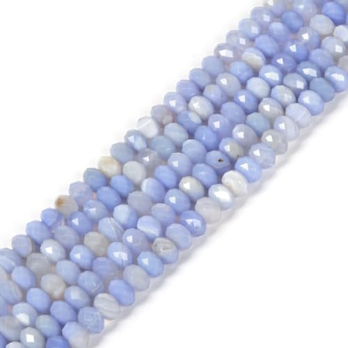 Natürlicher blauer Chalcedon, 8 mm, facettierte Rondelle-Abstandshalter, lose Perlen, 40,6 cm, für Schmuckherstellung Natürlicher blauer Chalcedon, 8 mm, facettierte Rondelle-Abstandshalter, lose Perlen, 40,6 cm, für Schmuckherstellung von UBJSFASASND