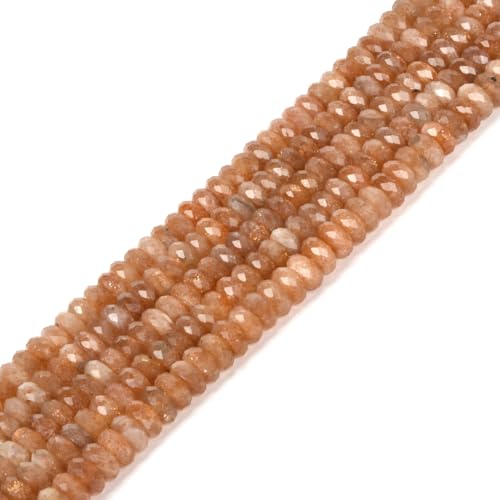Natürlicher goldener Sonnenstein, 8 mm, facettierte Rondelle-Abstandshalter, lose Perlen, 40,6 cm, zur Schmuckherstellung Natürlicher goldener Sonnenstein, 8 mm, facettierte Rondelle-Abstandshalter, lose Perlen, 40,6 cm, zur Schmuckherstellung von UBJSFASASND