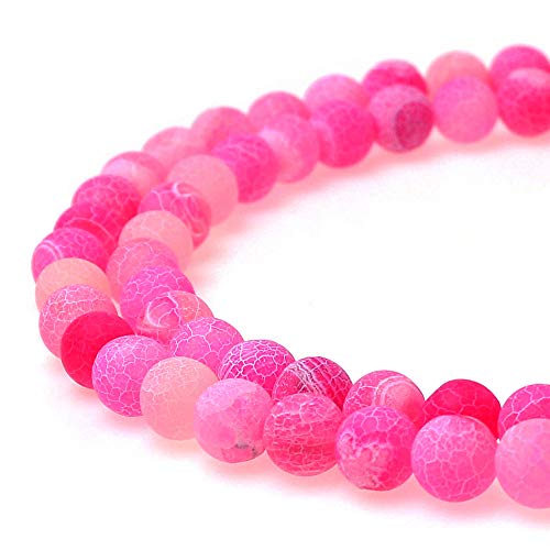 Natur-Achat-Perlen, rund, für Schmuckherstellung, DIY-Armbänder, Halsketten, 15 Stück, 6 mm, Rosarot Natur-Achat-Perlen, rund, für Schmuckherstellung, DIY-Armbänder, Halsketten, 15 Stück, 6 mm, Rosarot von UBJSFASASND