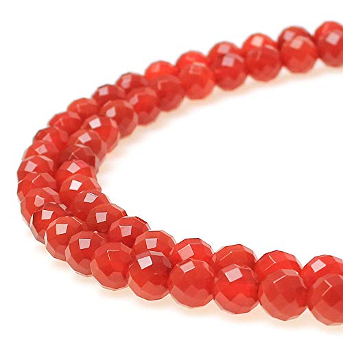 Natursteinperlen, 64 facettierte, rote Achat, rund, lose Perlen für Schmuckherstellung, 38,1 cm, 14 mm Natursteinperlen, 64 facettierte, rote Achat, rund, lose Perlen für Schmuckherstellung, 38,1 cm, 14 mm von UBJSFASASND