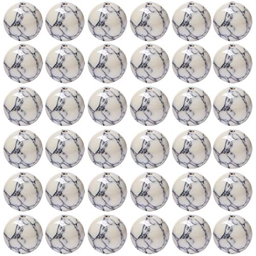 Natursteinperlen, 8 mm, weißer Howlith, rund, echter Stein, lose Edelstein-Perlen, Lochgröße 1 mm, DIY-Charm, glatte Perlen für Armbänder, Halsketten, Ohrringe, Schmuckherstellung, 100 Stück (weißer Natursteinperlen, 8 mm, weißer Howlith, rund, echter Stein, lose Edelstein-Perlen, Lochgröße 1 mm, DIY-Charm, glatte Perlen für Armbänder, Halsketten, Ohrringe, Schmuckherstellung, 100 Stück (weißer von UBJSFASASND