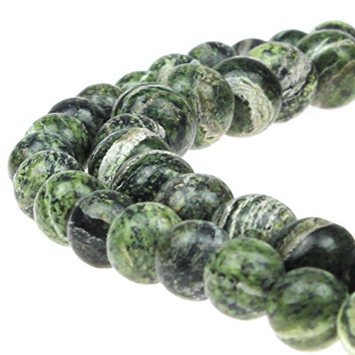 Natursteinperlen, australischer grüner Zebrastein, rund, lose Perlen für Schmuckherstellung, DIY, Armband, Halskette (10 mm) von UBJSFASASND