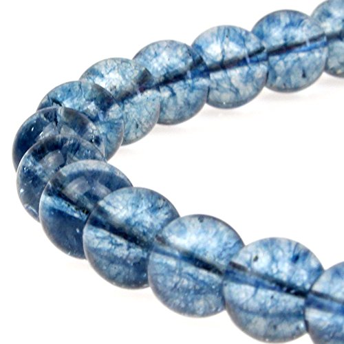 Natursteinperlen, blaue Kristallperlen, rund, lose Perlen für Schmuckherstellung, DIY, Armband, Halskette (6 mm) von UBJSFASASND