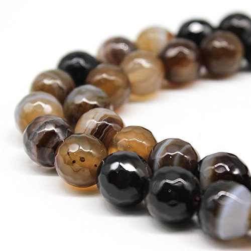 Natursteinperlen, facettiert, Kaffeestreifen, Achat, rund, lose Perlen für Schmuckherstellung, Armband, Halskette Natursteinperlen, facettiert, Kaffeestreifen, Achat, rund, lose Perlen für Schmuckherstellung, Armband, Halskette von UBJSFASASND