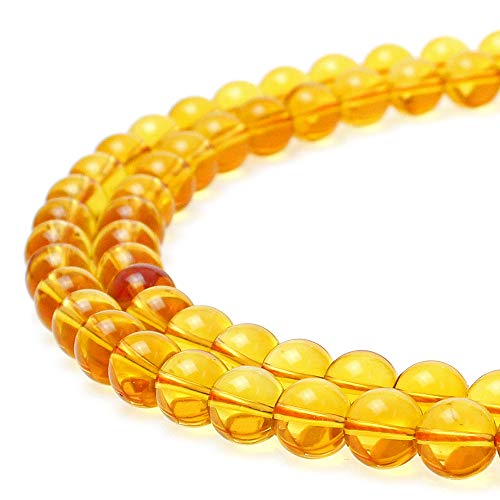 Natursteinperlen, gelbe Kristalle, rund, lose Perlen für Schmuckherstellung, DIY, Armband, Halskette (10 mm) von UBJSFASASND
