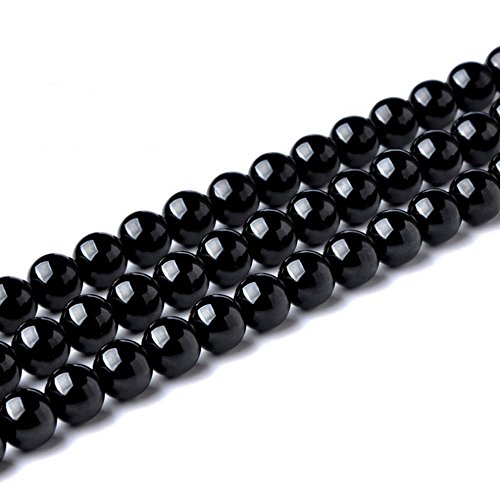 Rare Collection Natürliche Perlen, schwarzer Turmalin, rund, lose Perlen für Schmuckherstellung, DIY, Armband, Halskette (4 mm) von UBJSFASASND
