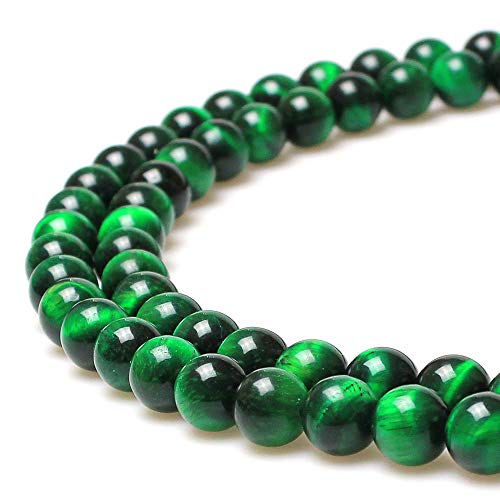 Rare Collection Natursteinperlen, grünes Tigerauge, rund, lose Perlen für Schmuckherstellung, DIY, Armband, Halskette (14 mm) von UBJSFASASND