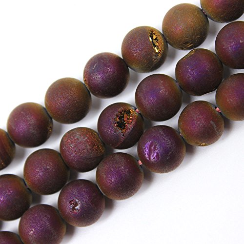 Rare Collection Natursteinperlen, violetter Achat, rund, lose Perlen für Schmuckherstellung, DIY, Armband, Halskette (10 mm) von UBJSFASASND