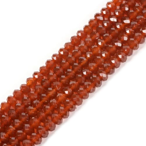 Roter Achat, 8 mm, facettierte Rondelle-Abstandshalter, lose Perlen, 40,6 cm, für Schmuckherstellung Roter Achat, 8 mm, facettierte Rondelle-Abstandshalter, lose Perlen, 40,6 cm, für Schmuckherstellung von UBJSFASASND