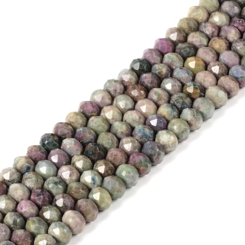 Rubin Fuchsit facettierte Rondelle-Abstandshalter, lose Perlen, 40,6 cm, für Schmuckherstellung, Perlen Rubin Fuchsit facettierte Rondelle-Abstandshalter, lose Perlen, 40,6 cm, für Schmuckherstellung, Perlen von UBJSFASASND