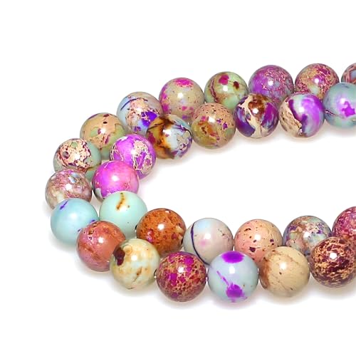Runde Steinperlen, natürlich, lila, blau, Kaiser-Jaspis, lose Perlen werden im Schmuckdesign verwendet, um Armbänder und Halsketten herzustellen (8 mm) von UBJSFASASND