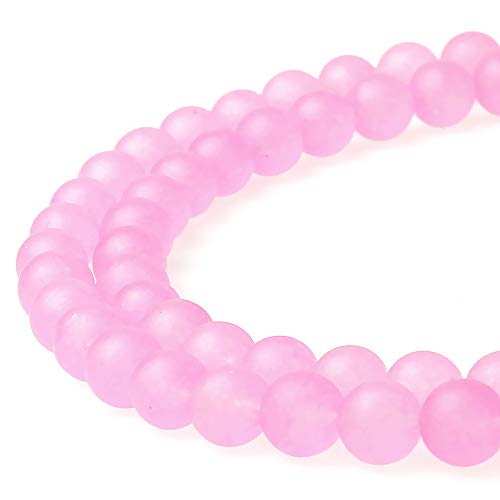 Runde matte matte rosa Jadeperlen werden im Schmuckdesign verwendet, um Armbänder und Halsketten herzustellen (12 mm) von UBJSFASASND