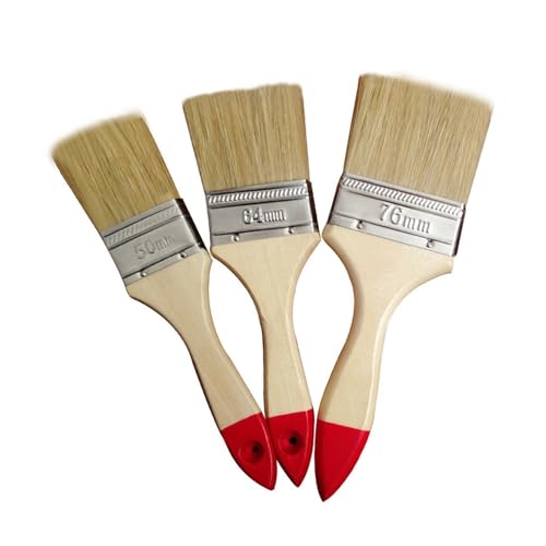 10 Stück verdickter langhaariger Pinsel mit Holzgriff und Borsten ohne Ausfallen Für Wasserbasierte Farben(3inch) von UBOHUZ