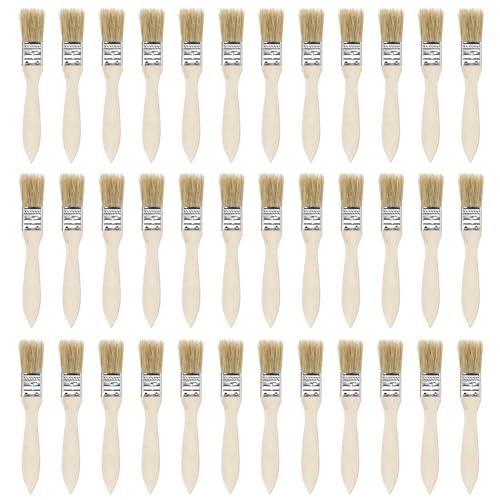 36 Stück 1 Zoll Pinsel mit Naturborsten, Flache Kante und Holzgriff, Wandbehandlungswerkzeug for Lacke, Klebstoffe Für Wasserbasierte Farben 36 Stück 1 Zoll Pinsel mit Naturborsten, Flache Kante und Holzgriff, Wandbehandlungswerkzeug for Lacke, Klebstoffe Für Wasserbasierte Farben von UBOHUZ