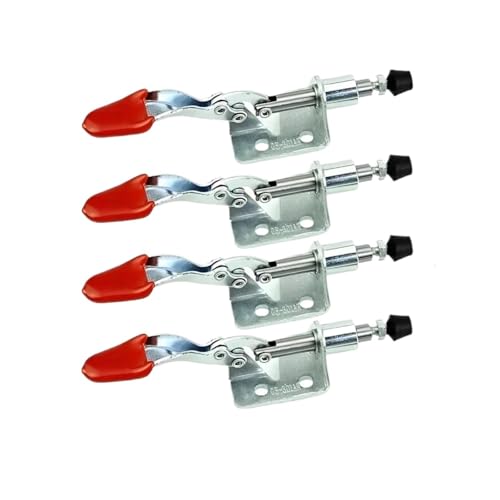Kniehebelspanner 4/6/8 Stück Knebelklemme, 45 kg, Schnellspannwerkzeug, vertikale/horizontale Klemmen, robustes Handwerkzeug for die Holzbearbeitung Für Den Maschinenbetrieb, Zimmerei(Silver-4 pcs) von UBOHUZ