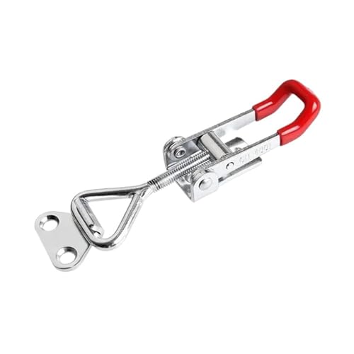 Kniehebelspanner 4/8 STÜCKE Schweres Eisen Verstellbare Schnalle Schlossklemme Box Schnalle Klemme Türriegel Typ Schnellklemme Horizontale Klemme Für Den Maschinenbetrieb, Zimmerei(Silver-4pcs) von UBOHUZ