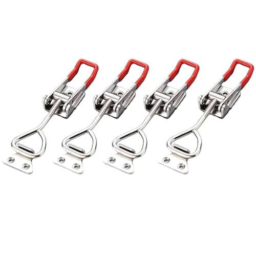 Kniehebelspanner 4/8 Stück verstellbarer Werkzeugkastenkoffer Metall-Knebelverschluss Schnellverschluss Klemme Anti-Rutsch Push Pull Toggle Clamp Werkzeuge Für Den Maschinenbetrieb, Zimmerei(Silver-4 Kniehebelspanner 4/8 Stück verstellbarer Werkzeugkastenkoffer Metall-Knebelverschluss Schnellverschluss Klemme Anti-Rutsch Push Pull Toggle Clamp Werkzeuge Für Den Maschinenbetrieb, Zimmerei(Silver-4 von UBOHUZ