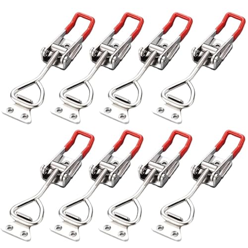 Kniehebelspanner 4/8 Stück verstellbarer Werkzeugkastenkoffer Metall-Knebelverschluss Schnellverschluss Klemme Anti-Rutsch Push Pull Toggle Clamp Werkzeuge Für Den Maschinenbetrieb, Zimmerei(Silver-8 Kniehebelspanner 4/8 Stück verstellbarer Werkzeugkastenkoffer Metall-Knebelverschluss Schnellverschluss Klemme Anti-Rutsch Push Pull Toggle Clamp Werkzeuge Für Den Maschinenbetrieb, Zimmerei(Silver-8 von UBOHUZ