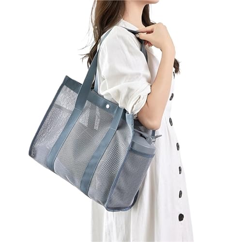 UBOHUZ 2 Stück Strandtaschen, Reisetasche, Schwimmtasche, Netzstoff, Damen-Waschbad-Aufbewahrungstasche, Fitness-Badetasche, Bade-Aufbewahrungstasche Für Studentenwohnheim(Grey) von UBOHUZ