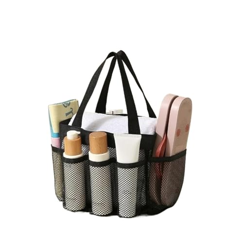UBOHUZ 3 Stück Strandtaschen, Netzstoff, schnelltrocknend, Duschtasche, Duschständer, Kosmetiktasche, tragbare Tragetasche for Schwimmen und Fitnessstudio Für Studentenwohnheim(Black C) von UBOHUZ