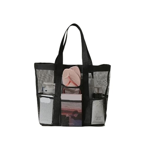 UBOHUZ 3 Stück Strandtaschen, Netzstoff, schnelltrocknend, Duschtasche, Duschständer, Kosmetiktasche, tragbare Tragetasche for Schwimmen und Fitnessstudio Für Studentenwohnheim(Black D) von UBOHUZ