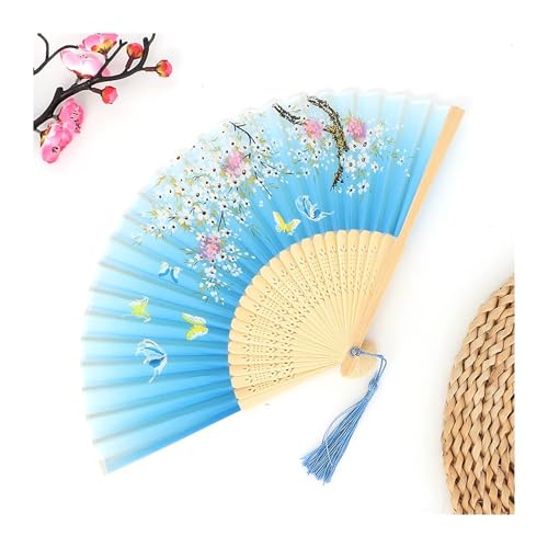 UBOHUZ Faltfächer Mit Quasten 1PC Retro Folding Fan Mit Quasten Klassische Hand Fans Dekoriert Handwerk for Dance Party Für Geburttag, Party(Color 13) von UBOHUZ