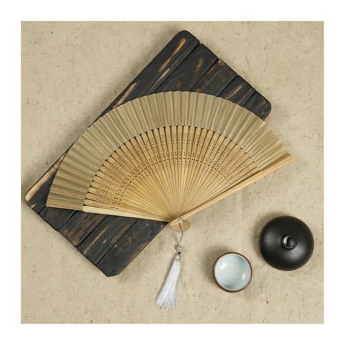UBOHUZ Faltfächer Mit Quasten 2 Pcs Dekorative Fan Geschnitzten Griff Folding Fan Haltegriff Mit Quaste Vintage Dance Fan Sommer Für Geburttag, Party(Color 03) von UBOHUZ
