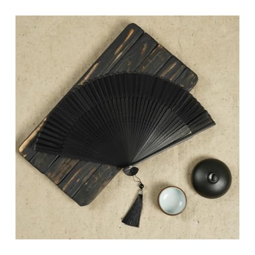 UBOHUZ Faltfächer Mit Quasten 2 Pcs Dekorative Fan Geschnitzten Griff Folding Fan Haltegriff Mit Quaste Vintage Dance Fan Sommer Für Geburttag, Party(Color 05) von UBOHUZ