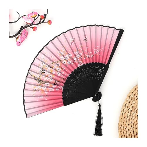 UBOHUZ Faltfächer Mit Quasten 2 Pcs Retro Seide Folding Fan Mit Quasten Klassische Hand Fans Dekoriert Handwerk for Dance Party Für Geburttag, Party(Color 19) von UBOHUZ