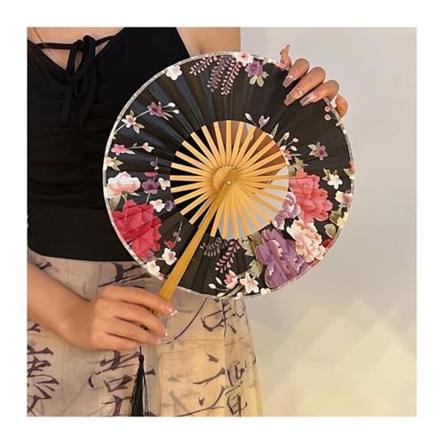 UBOHUZ Faltfächer Mit Quasten 4 Stück Handfaltfächer Seidenblumen-Faltfächer Tanzrequisiten Quaste Elegent Retro Klassischer Tanzfächer Für Geburttag, Party(Color 02) von UBOHUZ