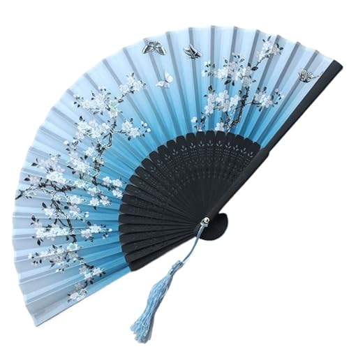 UBOHUZ Faltfächer Mit Quasten 4 Stück Vintage-Faltfächer mit Quasten, Retro-Handfaltfächer, Tanz-Handfächer, Heimdekoration, Ornamente, Bastelfächer Für Geburttag, Party(Color 02) von UBOHUZ