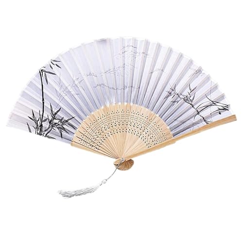 UBOHUZ Faltfächer Mit Quasten Faltbarer Handventilator, Handventilator aus Papier, mit Quasten for Schlafzimmer, Büros und Zuhause Für Geburttag, Party(Color 04) von UBOHUZ