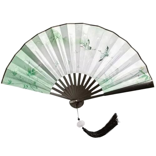 UBOHUZ Faltfächer Mit Quasten Faltfächer mit Quasten, doppelseitig, Malerei, Faltfächer, Vintage, Handfächer mit Quasten Für Geburttag, Party(Color 07) von UBOHUZ