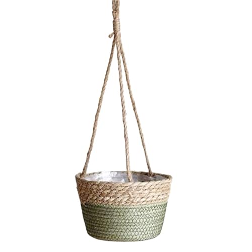 UBOHUZ Hängende Blumentöpfe 2 Stück Hängepflanzgefäße for den Garten, Aufbewahrungskorb aus Juteseil, gewebt, for drinnen und draußen, Blumentopfhalter, Pflanzenhänger Für Gärten(Color 04) von UBOHUZ