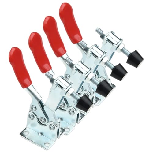 UBOHUZ Kniehebelspanner 4PCS Toggle Clamp 100kg Quick Release Horizontale Klemmen Verriegelungshebel Verschluss Hand Werkzeug Holzbearbeitung Clip Für Den Maschinenbetrieb, Zimmerei von UBOHUZ