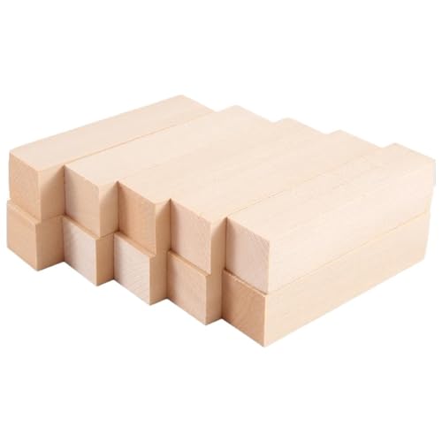 UBOHUZ Linde Schnitzblock 14 Stück große Schnitzholzblöcke, unvollendetes Lindenholz-Projekt-Bastelset, DIY-Hobby-Set for Anfänger Für Holzschnitzerei von UBOHUZ