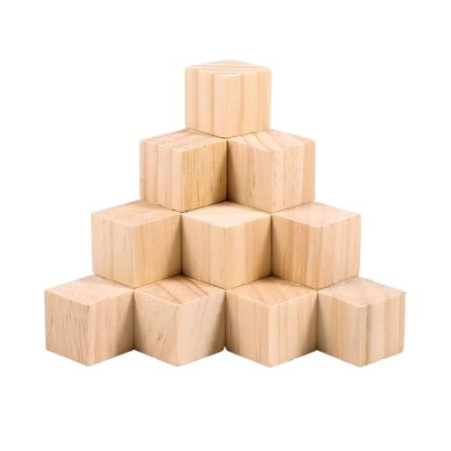 UBOHUZ Linde Schnitzblock 6/10/50Pcs Linde Carving Block Holz Blöcke Würfel Natürliche Linde Carving Block DIY Handwerk Für Holzschnitzerei(Wood color-50pcs) von UBOHUZ