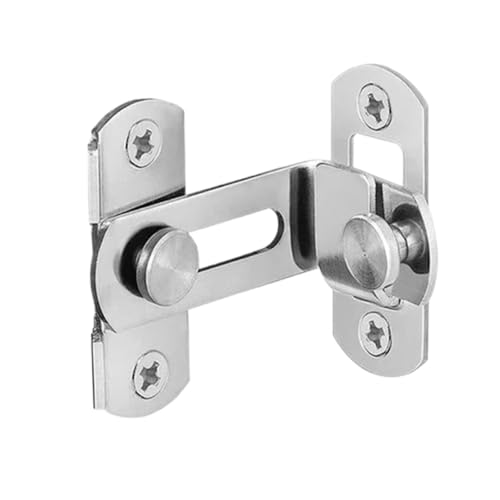 UBOHUZ Schiebetürschloss 4 Stück Türschlossschutz, Riegelbolzen, 90 Grad, Edelstahl, Knebelverschluss, Schiebetürschloss, Schrank, rechtwinkliges Schloss Für Türen, Fenster(Silver L-90 Degree) von UBOHUZ