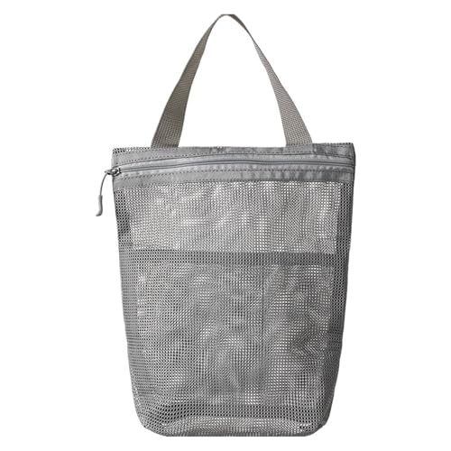 UBOHUZ Tragbarer Kulturbeutel mit praktischem Griff, Netzstoff, große Kapazität, Make-up-Tasche, 23 x 26 cm, 3 Stück Für Studentenwohnheim(Grey) von UBOHUZ