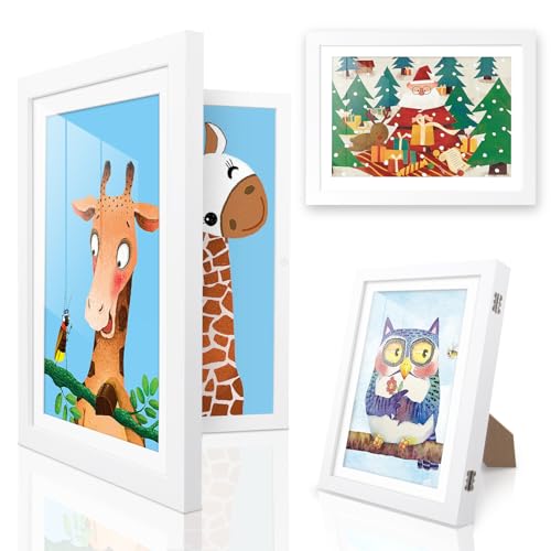 UBeesize Kinderkunstrahmen, 24 x 33cm Bilderrahmen Kinder Frontöffnung A4 Kinder Bilderrahmen Weiße Hängende Kunst Wechselbilderrahmen Ideal für Kinder Kunstprojekte, Gruppenfoto, Urkunde UBeesize Kinderkunstrahmen, 24 x 33cm Bilderrahmen Kinder Frontöffnung A4 Kinder Bilderrahmen Weiße Hängende Kunst Wechselbilderrahmen Ideal für Kinder Kunstprojekte, Gruppenfoto, Urkunde von UBeesize