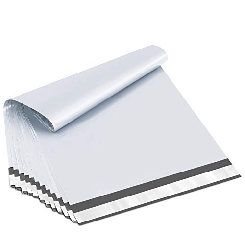 UCGOU 12x15,5 Poly-Versandtaschen weiß Versandtaschen - selbstdichtend wasserdicht und reißfest 50 Stück von UCGOU