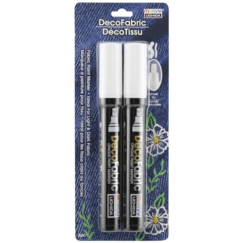 Marvy Uchida DecoFabric Opak Paint Marker, Weiß, 2 Stück von UCHIDA