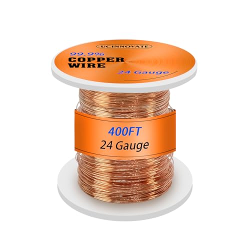 UCINNOVATE 24 Gauge Pure Copper Wire, 122m 0.5mm Durchmesser kupferdraht Solid Soft Bare Copper Wire für Schmuckherstellung Handwerk und elektrische Anwendungen, Flexible Copper Wire Jewelry DIY UCINNOVATE 24 Gauge Pure Copper Wire, 122m 0.5mm Durchmesser kupferdraht Solid Soft Bare Copper Wire für Schmuckherstellung Handwerk und elektrische Anwendungen, Flexible Copper Wire Jewelry DIY von UCINNOVATE