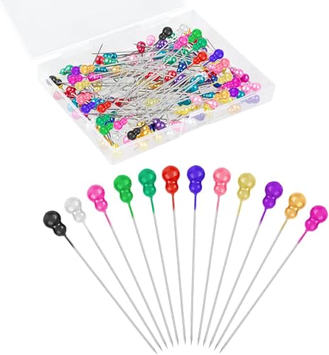 UCLEVER 120 Stück Stecknadeln Kürbis Kopf mit Box Lang 55mm Bunte Stecknadeln Edelstahl Abstecknadeln Stecknadel Nähen Zubehör für Handwerk Schmuck (Kürbis) von UCLEVER