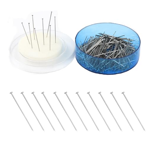 UCLEVER 200 Stück Stecknadeln Ohne Kopf 26mm Schneiderin Kopf Pins Edelstahl Stecknadel Satin Pin Kopfnadeln für Quilten Schmuck Basteln (200) von UCLEVER