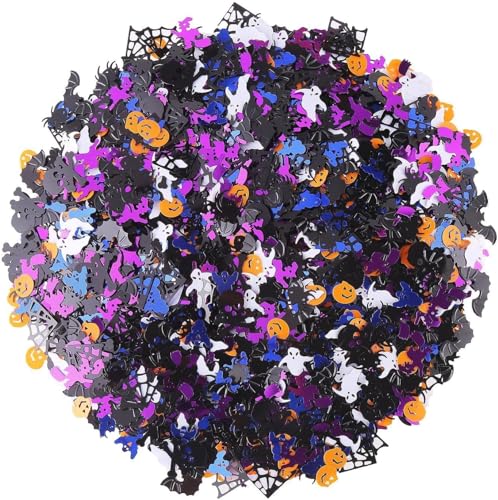 UCLEVER 3000 Stück Halloween Konfetti Tischdeko, Halloween Confetti, Streudeko Halloween Party Tisch Deko,Happy Halloween Tischdeko, Kürbis Confetti (Halloween) von UCLEVER