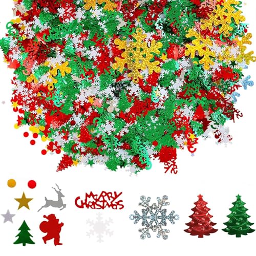 UCLEVER 3000 Stück Weihnachten Konfetti Tischdeko, Streudeko Party Tisch Deko, Happy Weihnachten Tischdeko, Kürbis Confetti von UCLEVER