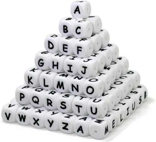 UCLEVER 78 Stück Silikon Buchstabenperlen zum Armbänder, A-Z Alphabet Perlen Set, 12 mm Buchstaben Perlen für Auffädeln, Letter Beads Bastelset für Armband Haarband Schmuck Basteln UCLEVER 78 Stück Silikon Buchstabenperlen zum Armbänder, A-Z Alphabet Perlen Set, 12 mm Buchstaben Perlen für Auffädeln, Letter Beads Bastelset für Armband Haarband Schmuck Basteln von UCLEVER