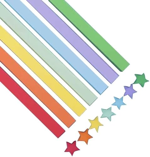 UCLEVER Origami Sterne Papier Papierstreifen Doppelseitige Origami Star Paper Strips Glücksstern Stern Papierstreifen für DIY, Dekoration, Geschenk (380) von UCLEVER